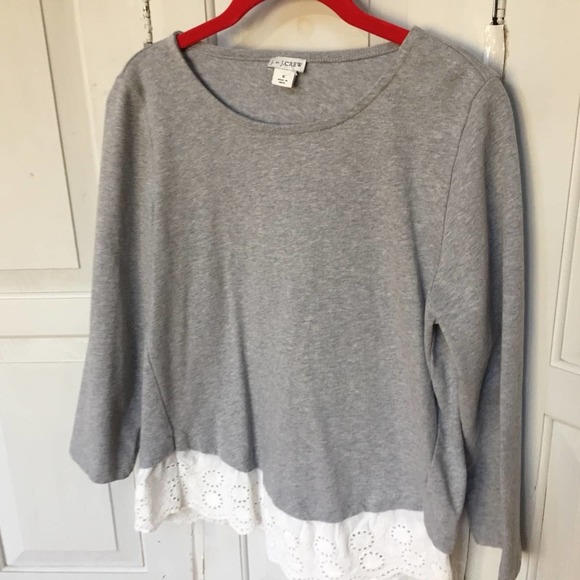 J. by J. Crew Gray Top w/ Eyelet Detail - Picture 11 of 16